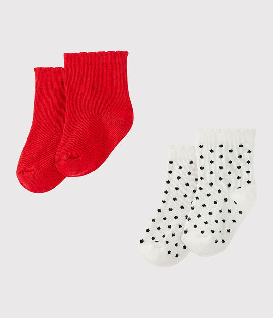 Lot de 2 paires de chaussettes bébé fille blanc LOT