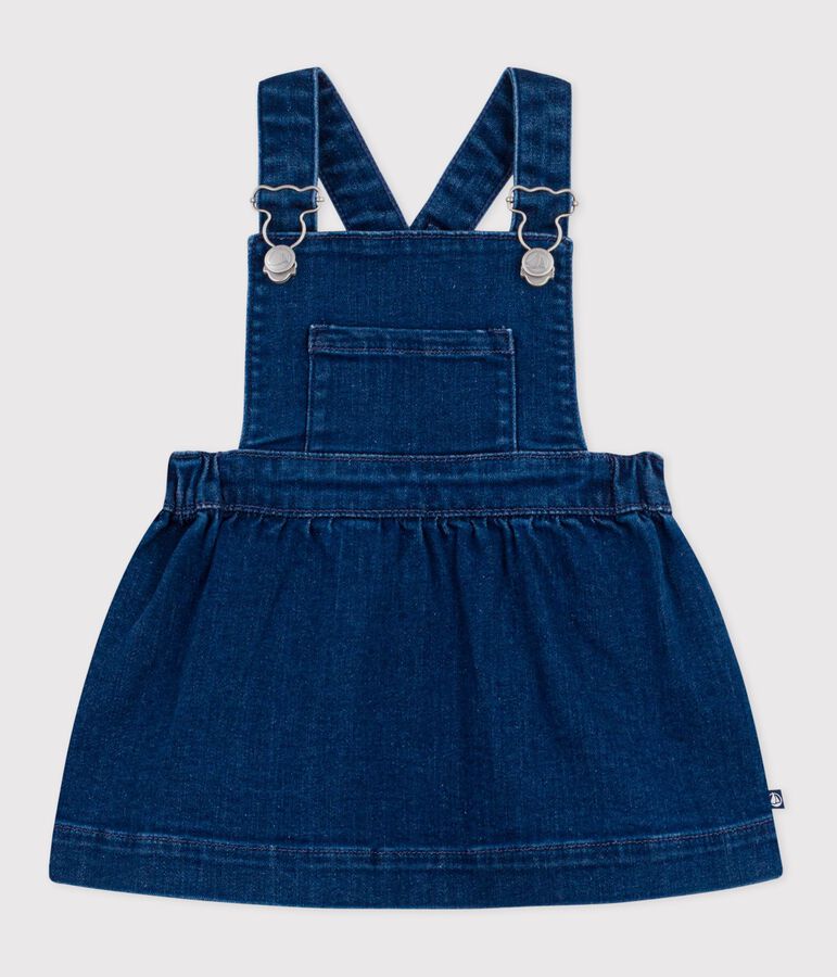 Robe salopette b&eacute;b&eacute; en denim bleu