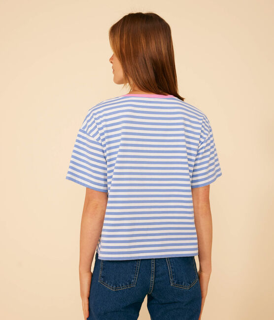 Tee-shirt le Boxy en coton rayé femme GAULOISE/ MARSHMALLOW