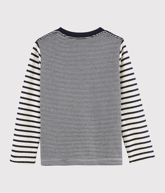 Tee shirt rayé enfant bleu SMOKING/blanc MARSHMALLOW