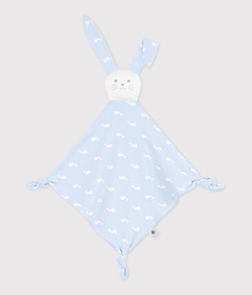 Doudou bébé en coton imprimé baleine
