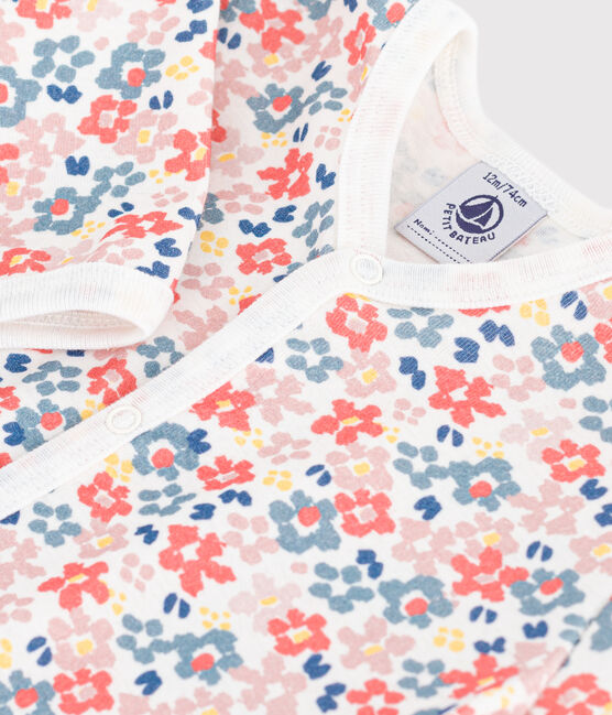 Pyjama bébé en coton sans pieds imprimé blanc MARSHMALLOW/blanc MULTICO