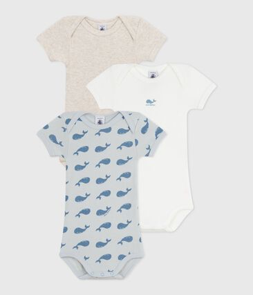 Lot de bodies manches courtes en coton baleine bébé