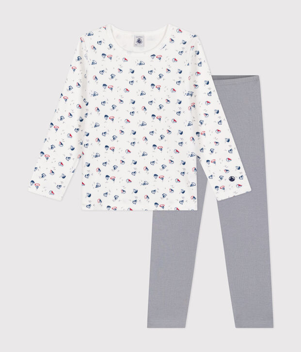 Pyjama en velours enfant gris/multicouleur