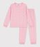 Pyjama enfant en velours imprim&eacute; rose/multicouleur