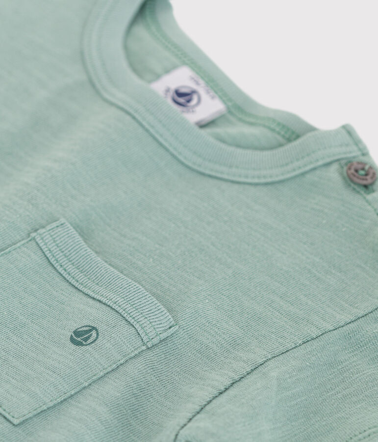 T-shirt b&eacute;b&eacute; en coton &agrave; manches courtes uni vert PAUL