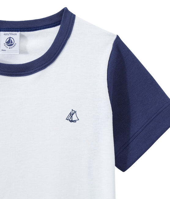 Pyjacourt garçon bicolore bleu CHALOUPE/blanc ECUME