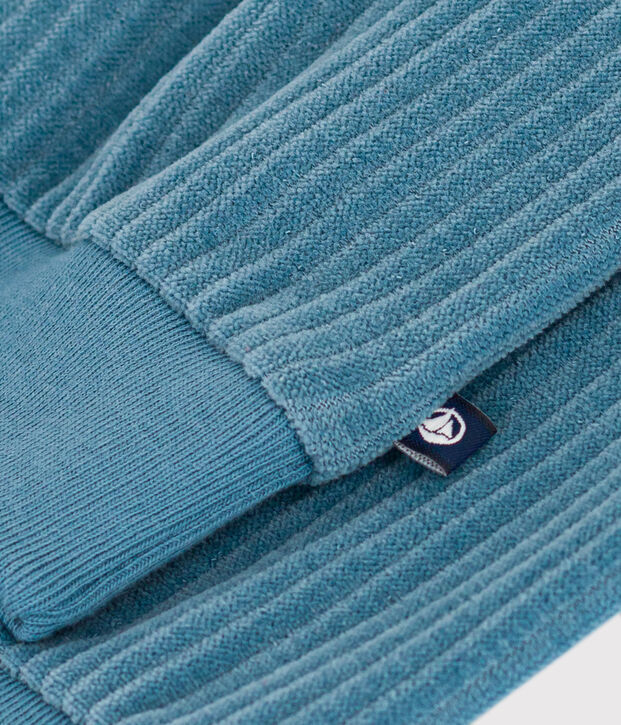 Sweatshirt en velours b&eacute;b&eacute; bleu