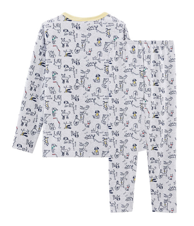Pyjama en c&ocirc;te gris/multicouleur
