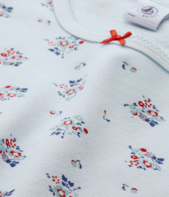 T-shirt fille imprimé en jersey stretch bleu FRAICHEUR/blanc MULTICO