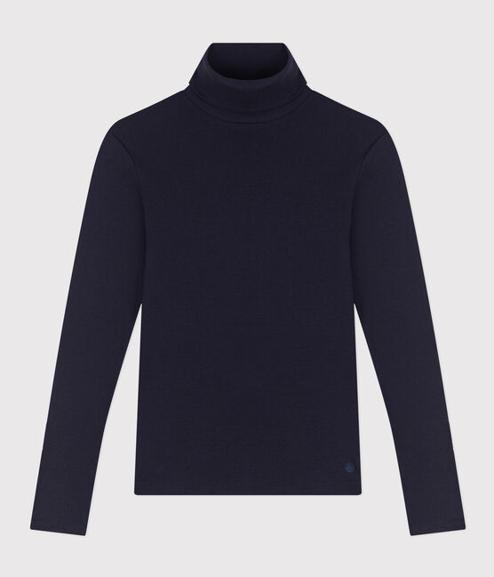 Tee-shirt l'Iconique Col roulé en coton femme bleu SMOKING