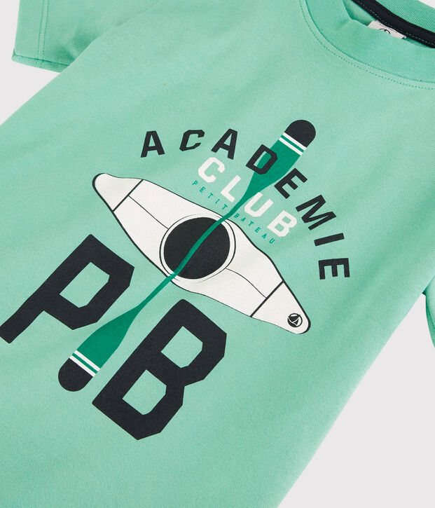 Tee-shirt manches courtes en jersey enfant gar&ccedil;on vert