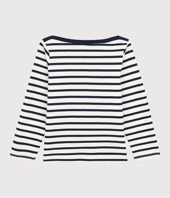 Marinière en coton enfant fille / garçon blanc MARSHMALLOW/bleu SMOKING