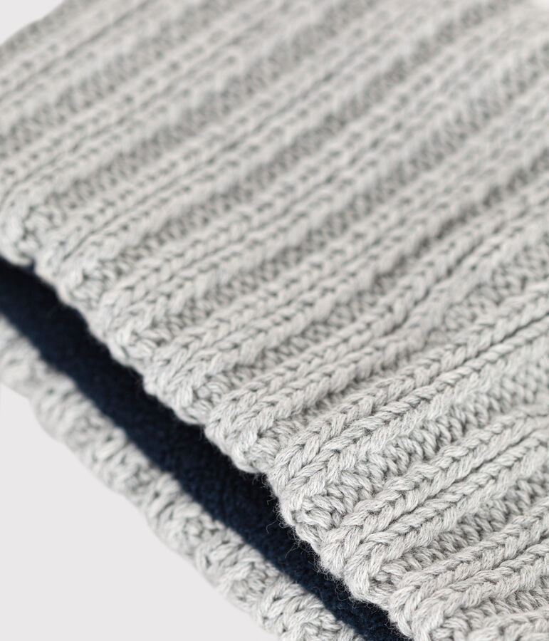 Snood en tricot doubl&eacute; en polaire b&eacute;b&eacute; gris