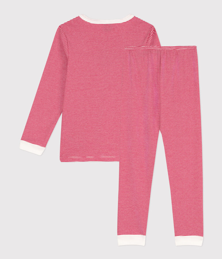 Pyjama milleraies en coton enfant rouge CORRIDA/blanc MARSHMALLOW