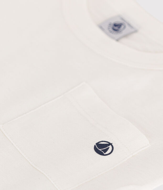 Tee-shirt en jersey flamm&eacute; enfant gar&ccedil;on blanc