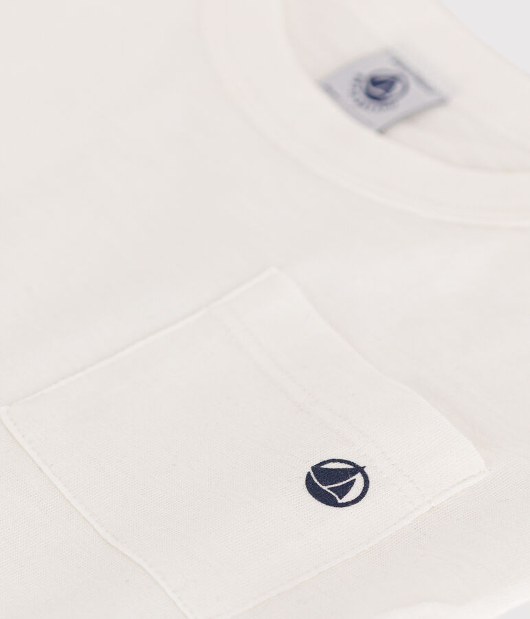 Tee-shirt en jersey flamm&eacute; enfant gar&ccedil;on blanc MARSHMALLOW