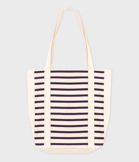 Tote bag adulte rayé en toile bleu MARSHMALLOW/ SOIR