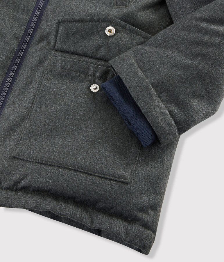 Parka coton enduit enfant gar&ccedil;on gris