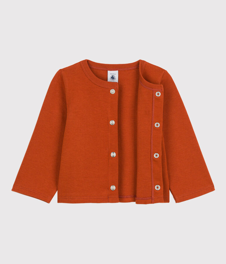 Cardigan b&eacute;b&eacute; uni en jersey &eacute;pais marron RUSTY