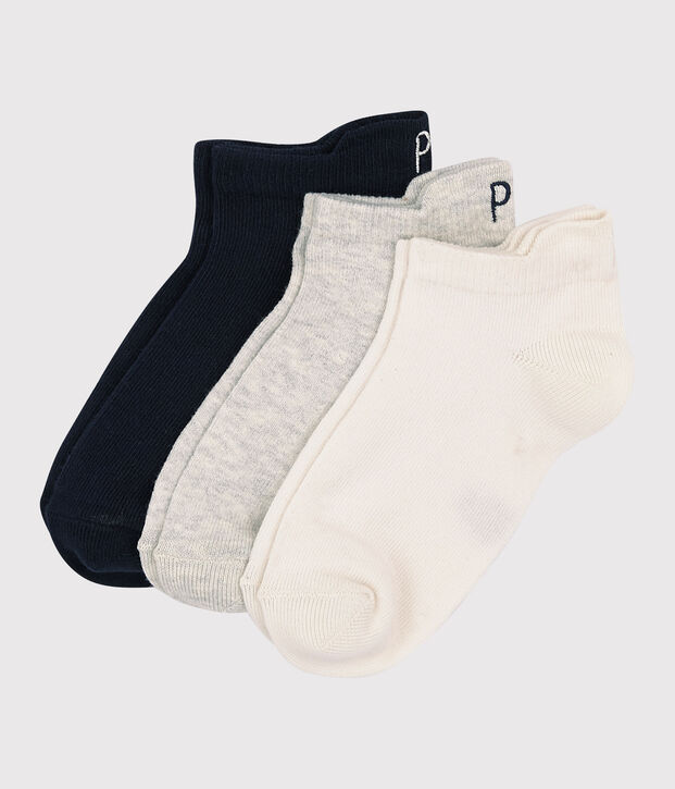 Lot de 3 paires de chaussettes basses enfant fille-gar&ccedil;on multicouleur
