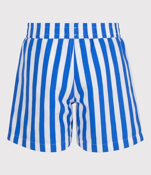 Short de bain enfant &agrave; rayures bleu/blanc