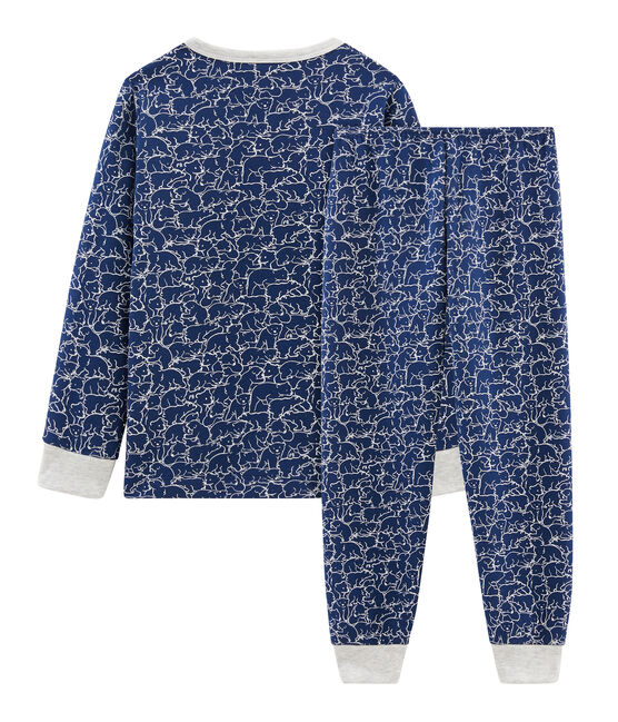 Pyjama petit garçon en molleton bleu MAJOR/blanc MARSHMALLOW