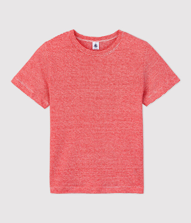 Tee-shirt L'ICONIQUE en lin Femme rouge/blanc