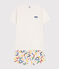 Pyjama short en coton junior blanc MARSHMALLOW/blanc MULTICO