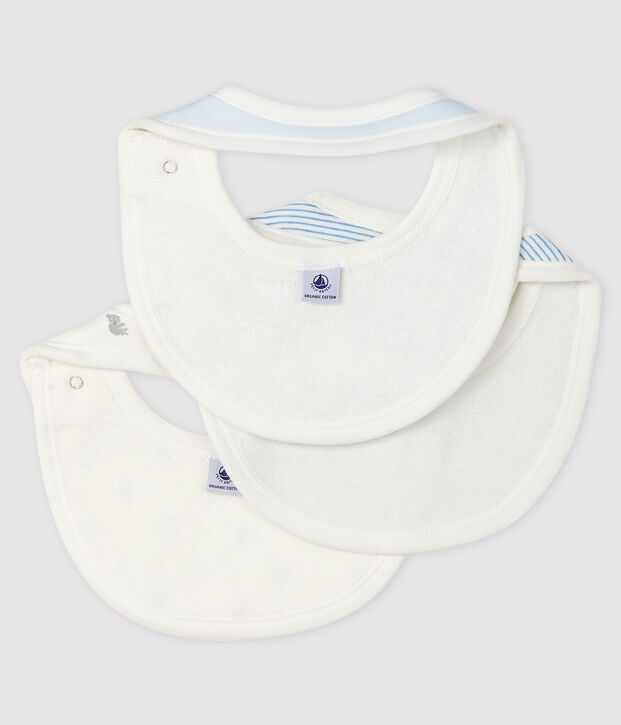 Lot de 3 bavoirs b&eacute;b&eacute; en c&ocirc;te multicouleur