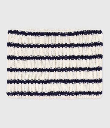 Snood enfant rayé en tricot doublé en polaire