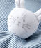 Doudou en côte, la matière emblématique de Petit Bateau. bleu ACIER/blanc MARSHMALLOW