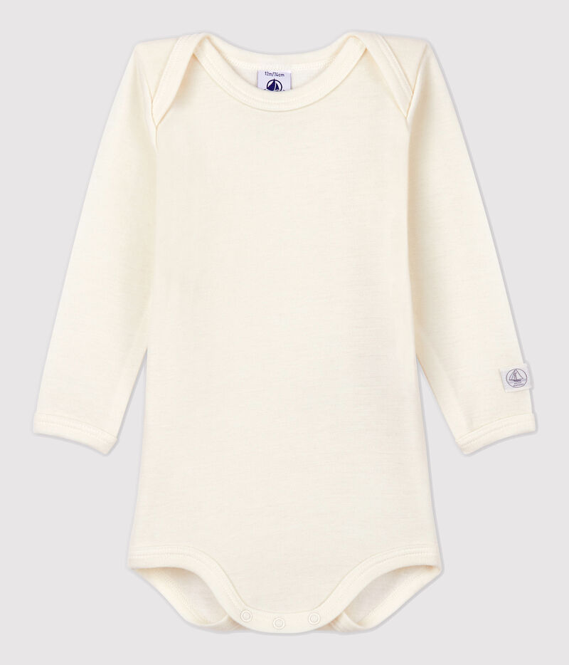 Body manches longues bébé en laine et coton