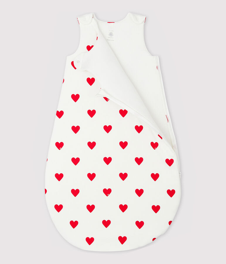 GIGOTEUSE C&OElig;UR B&Eacute;B&Eacute; EN COTON TOG 2 blanc MARSHMALLOW/rouge TERKUIT