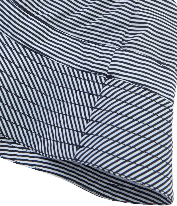 Bob r&eacute;versible mixte bleu/blanc