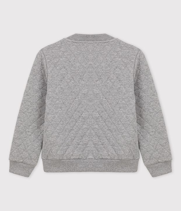 Cardigan en tubique matelass&eacute; enfant gar&ccedil;on gris