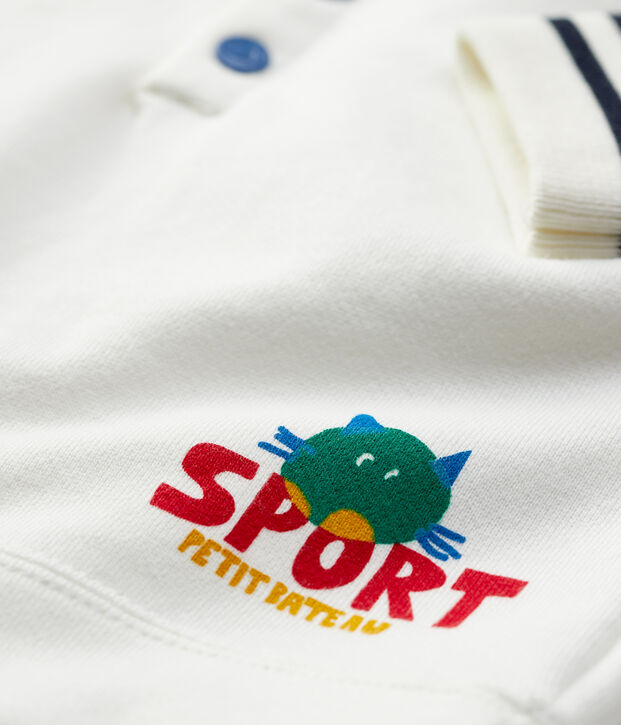 Sweatshirt en molleton b&eacute;b&eacute;. bleu/blanc