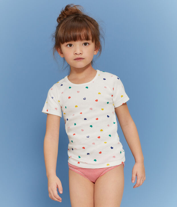 Duo de tee-shirts manches courtes petite fille multicouleur