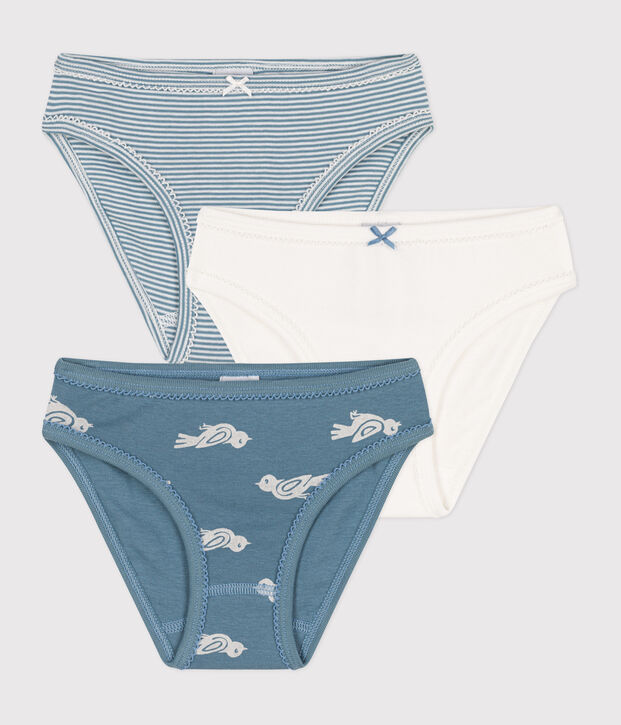 Lot de 3 culottes oiseau petite fille en coton multicouleur