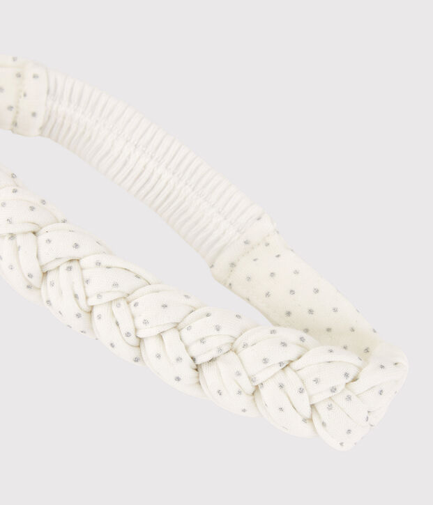 Bandeau en coton b&eacute;b&eacute;. blanc/gris