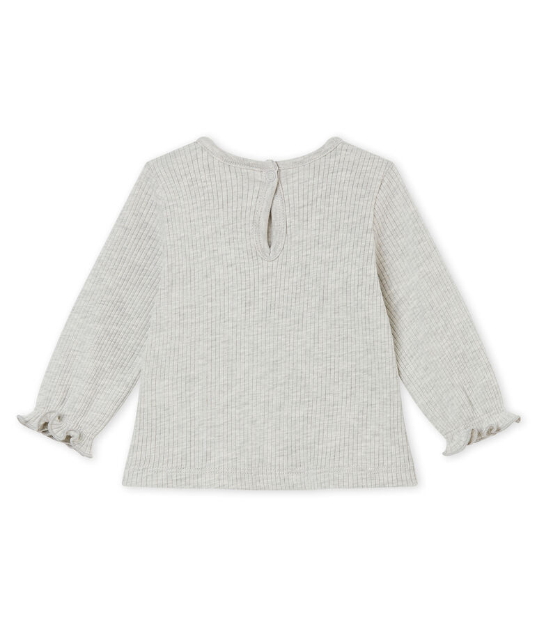 Blouse b&eacute;b&eacute; fille &agrave; volants gris BELUGA CHINE