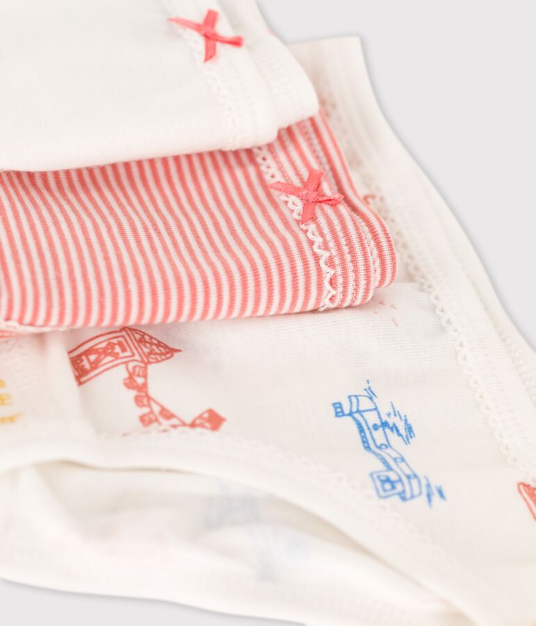 Lot de 3 culottes petite fille Paris en coton multicouleur