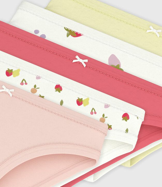 Lot de culottes enfant en coton imprim&eacute; fruits multicouleur