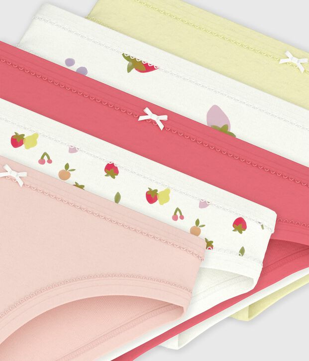 Lot de culottes enfant en coton imprim&eacute; fruits multicouleur