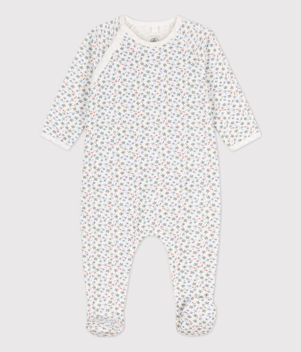 Dors bien imprim&eacute; b&eacute;b&eacute; en molleton blanc/multicouleur