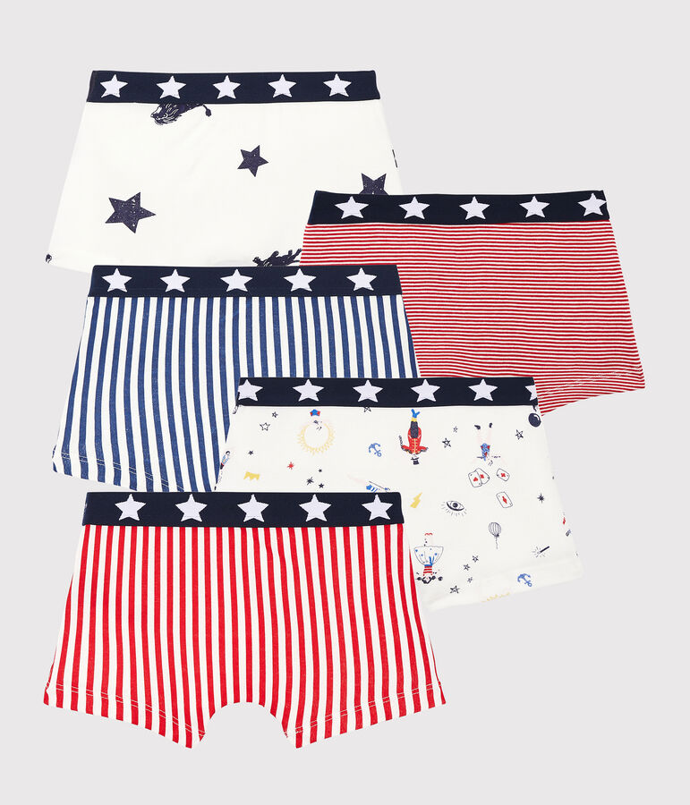Lot de 5 boxers imprim&eacute; festif petit gar&ccedil;on multicouleur