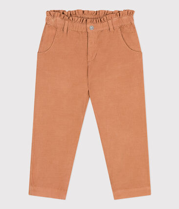 Pantalon droit en velours fin enfant fille