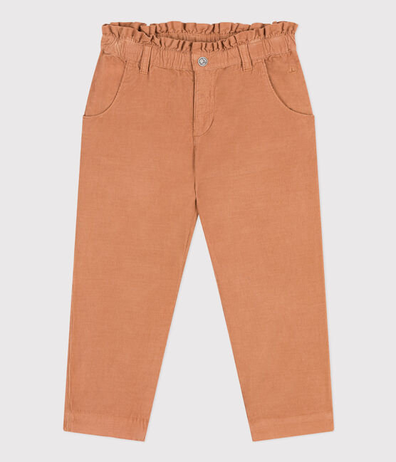 Pantalon droit en velours fin enfant fille rose SIENNA