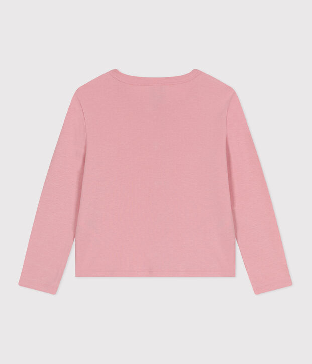 Cardigan enfant en coton uni rose
