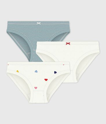 Lot de culottes enfant en coton imprimé cœurs
